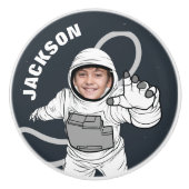 Outer Space Astronaut Foto gepersonaliseerd Keramische Knop (Voorkant)
