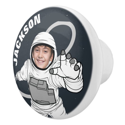 Outer Space Astronaut Foto gepersonaliseerd Keramische Knop (Rechts)