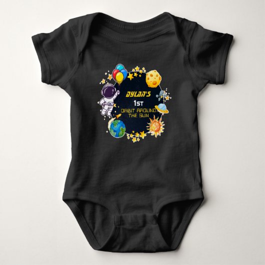 Outer Space Astronaut Galaxy Baby 1ste verjaardag Romper (Voorkant)