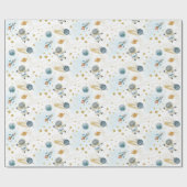 Outer Space Astronaut Kids Birthday Cadeaupapier (Vlak)