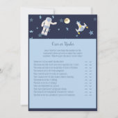 Outer Space Astronaut Over of Under Baby Game Kaart (Voorkant)