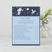 Outer Space Astronaut Over of Under Baby Game Kaart (Staand voorkant)