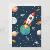 Outer Space Astronaut Planets Foto Verjaardag Kaart (Achterkant)