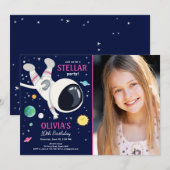 Outer Space Astronaut Planets Galaxy Girl Verjaard Kaart (Voorkant / Achterkant)