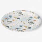 Outer Space Astronaut Stars Pattern Papieren Bordje (Gekanteld)