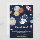 Outer Space Astronaut Verjaardag Dank je kaart (Voorkant)