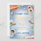 Outer Space Astronaut Verjaardag Dank je kaart (Voorkant)