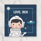 Outer Space Astronaut Verjaardagsfeest Bedankjes Labels (Voorkant)