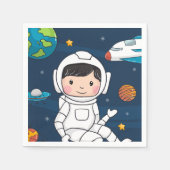 Outer Space Astronaut Verjaardagsfeest Servet (Voorkant)