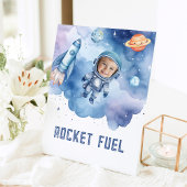 Outer Space Astronaut verjaardagsfeestje Rocket Fu Reclamebord Met Voetstuk