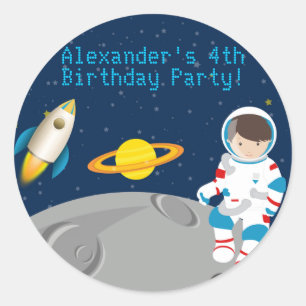Outer Space Astronaut Verjaardagsfeestje Sticker