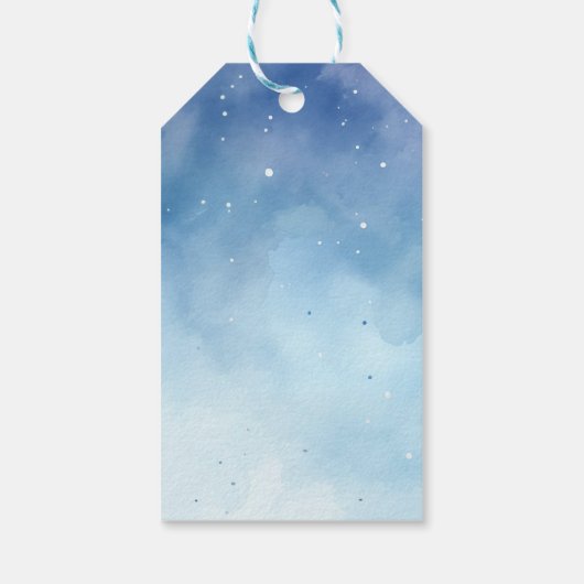 Outer Space Astronaut verjaardagsfoto Dank u Cadeaulabel (Achterkant)