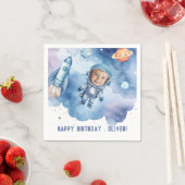 Outer Space Astronaut verjaardagsfoto Servet (Insitu)