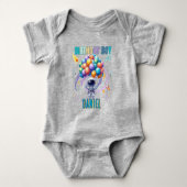 Outer Space Astronaut Verjaardagsjongen Romper (Voorkant)