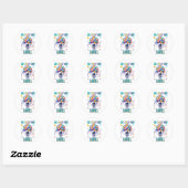 Outer Space Astronaut Verjaardagsjongen Ronde Sticker (Vel)