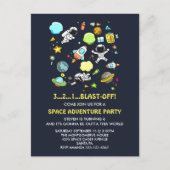 Outer Space Astronauten & Raketten Verjaardagsfees Briefkaart (Voorkant)