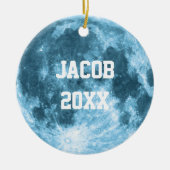 Outer Space Astronomy Astronaut Custom Name Moon  Keramisch Ornament (Voorkant)