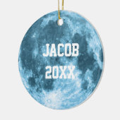Outer Space Astronomy Astronaut Custom Name Moon  Keramisch Ornament (Links)