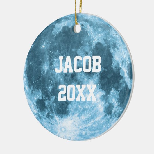Outer Space Astronomy Astronaut Custom Name Moon  Keramisch Ornament (Links)