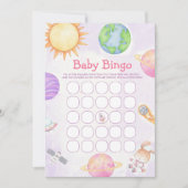 Outer Space Baby shower Bingo spel Kaart (Voorkant)