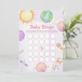 Outer Space Baby shower Bingo spel Kaart (Staand voorkant)