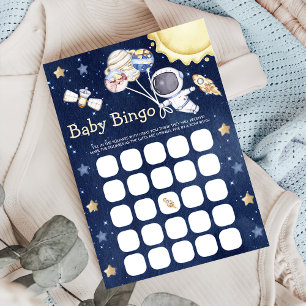 Outer Space Baby shower Bingo spel Kaart
