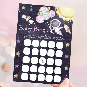 Outer Space Baby Shower Bingo spelkaart Kaart