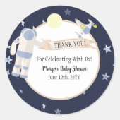 Outer Space Baby shower dank u Ronde Sticker (Voorkant)