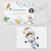 Outer Space Baby shower Luier Raffle Informatiekaartje (Voorkant / Achterkant)