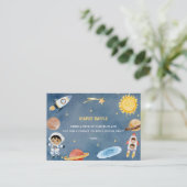 Outer Space Baby shower Luier Raffle Informatiekaartje (Staand voorkant)