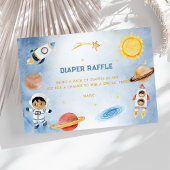 Outer Space Baby shower Luier Raffle Informatiekaartje
