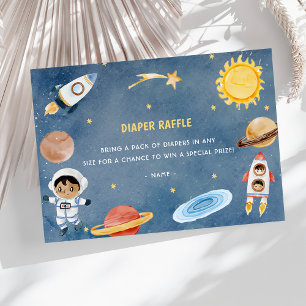 Outer Space Baby shower Luier Raffle Informatiekaartje