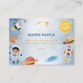 Outer Space Baby shower Luier Raffle Informatiekaartje (Voorkant)