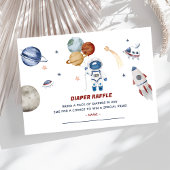 Outer Space Baby shower Luier Raffle Ticket ENCL Informatiekaartje