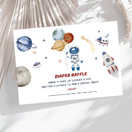 Outer Space Baby shower Luier Raffle Ticket ENCL Informatiekaartje