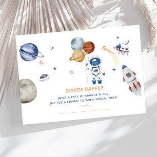 Outer Space Baby shower Luier Raffle Ticket ENCL Informatiekaartje