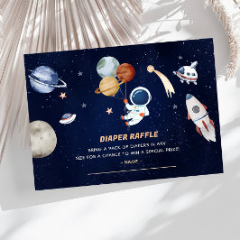 Outer Space Baby shower Luier Raffle Ticket ENCL Informatiekaartje