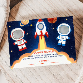Outer Space Baby shower Luier Raffle Ticket ENCL Informatiekaartje