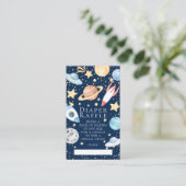 Outer Space Baby shower Luier Raffle Ticket Informatiekaartje (Staand voorkant)