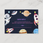 Outer Space Baby shower Luier Raffle Ticket Informatiekaartje (Voorkant)