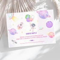 Outer Space Baby shower Luier Raffle Ticket