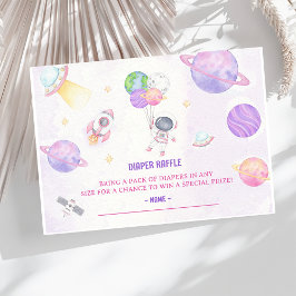 Outer Space Baby shower Luier Raffle Ticket Informatiekaartje