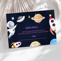 Outer Space Baby shower Luier Raffle Ticket