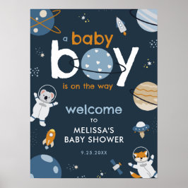 Outer Space Baby shower Welkomstbord Poster