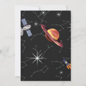 Outer Space Birthday Astronaut Name Age Foto Kaart (Achterkant)