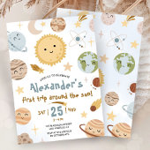 Outer Space Birthday First Trip Around The Sun Kaart