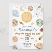 Outer Space Birthday First Trip Around The Sun Kaart (Voorkant)