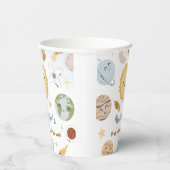 Outer Space Birthday First Trip Birthday Paper Papieren Bekers (Rechts)