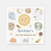 Outer Space Birthday First Trip Birthday Paper Servet (Voorkant)