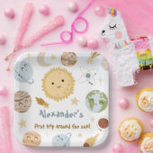 Outer Space Birthday First Trip Birthday Papieren Bordje (Feest)